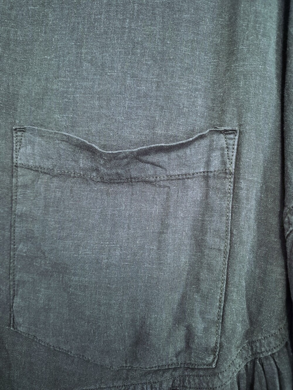 We The Free Moon City Oversized Slouchy Babydoll Top Dark Green M Boho Lagenlook - Picture 4 of 12